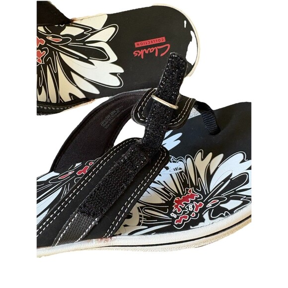 Clarks Breeze Sea Flip Flops Thong Comfort Sandals NEW Women 12 Black White Red - Picture 9 of 9